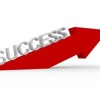 "success" word above a red arrow